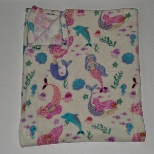 Parent's Choice Fleece Baby Blanket 30x40 Mermaid Dolphin Seahorse Shell Octopus